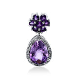 Anhänger 18 kt WG, 18 Brill. 0,12 ct, I-si, 8 Amethyste 1,42 ct lila