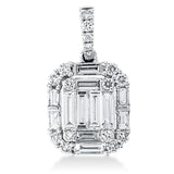 Anhänger 18 kt WG, mit Öse, 12 Bag. 0,82 ct, TW-vsi, 17 Brill. 0,27 ct, TW-si