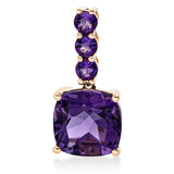 Anhänger 18 kt RG, 1 Amethyst 3,40 ct lila, 3 Amethyste 0,30 ct lila