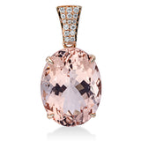 Anhänger 18 kt RG, mit Öse, 15 Brill. 0,08 ct, TW-si, 1 Morganit 10,00 ct pink