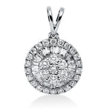 Anhänger 18 kt WG, mit Öse, 25 Trap. 0,17 ct, TW-si, 29 Brill. 0,30 ct, TW-si