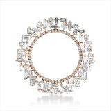 Anhänger 18 kt RG, 32 Bag. 1,65 ct, F-vsi, 20 Princ. 1,36 ct, F-vsi, 53 Brill. 0,37 ct, TW-si